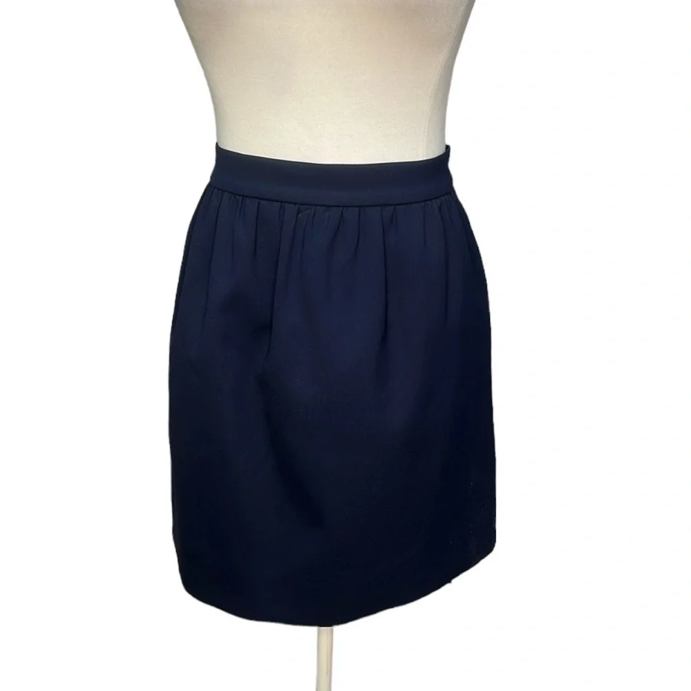 J. Crew Textured Classic Skirt Navy